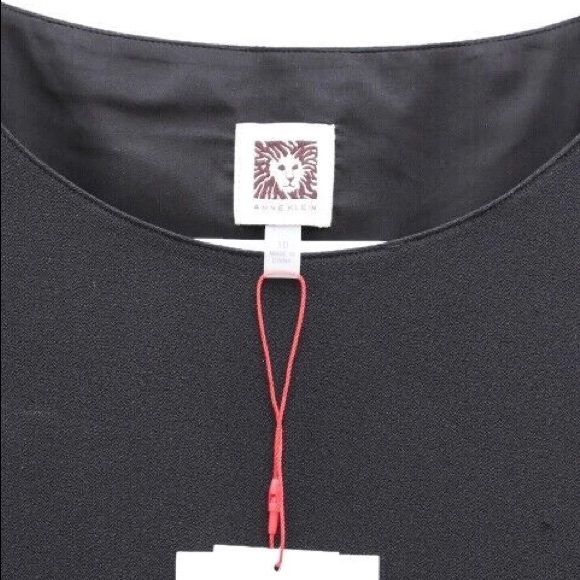 Anne Klein Shift Dress Black Boat Neck long Sleeve - Picture 3 of 8